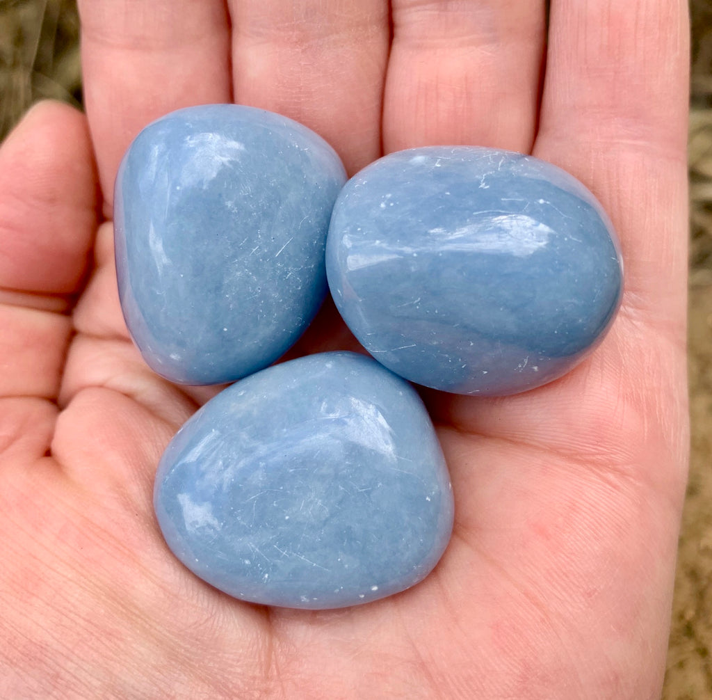 Angelite Tumble Stones - Willow Tree Soul Gifts