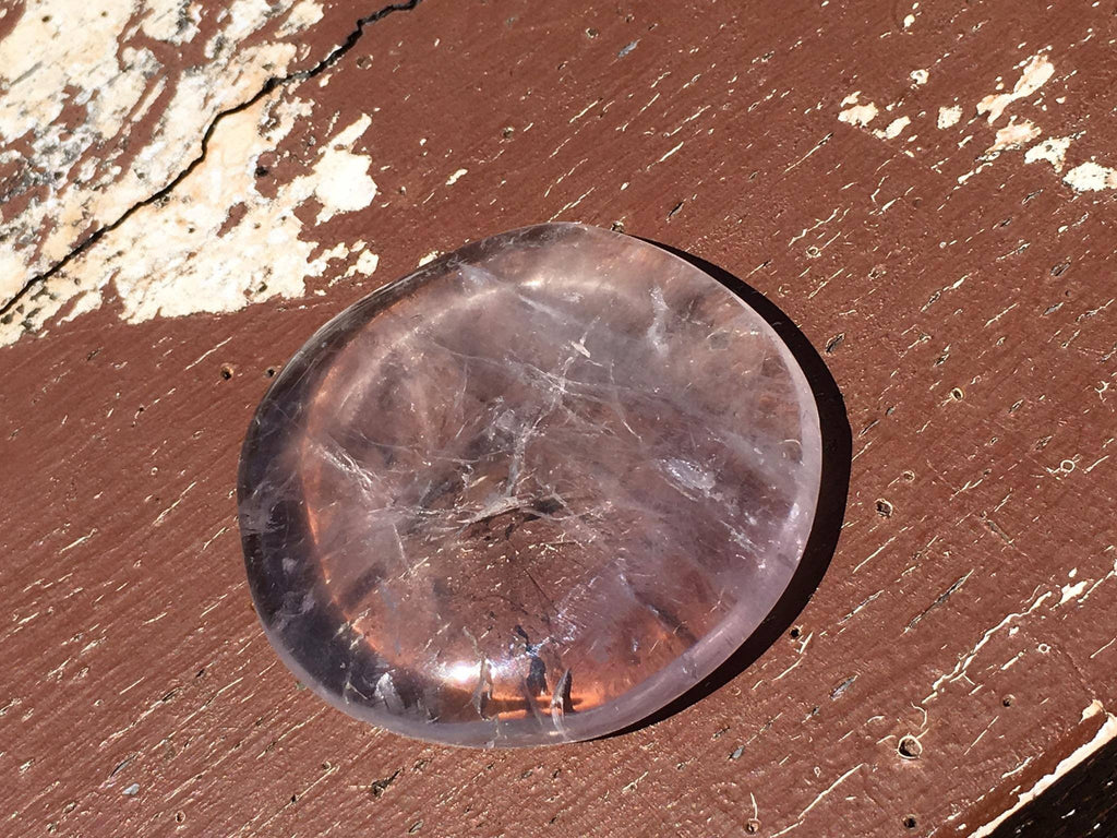 Clear Quartz with Pale Amethyst Palm Stone - Willow Tree Soul Gifts