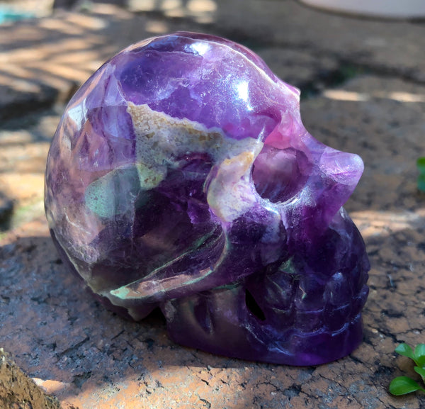 Purple Fluorite Skull - Willow Tree Soul Gifts - 3