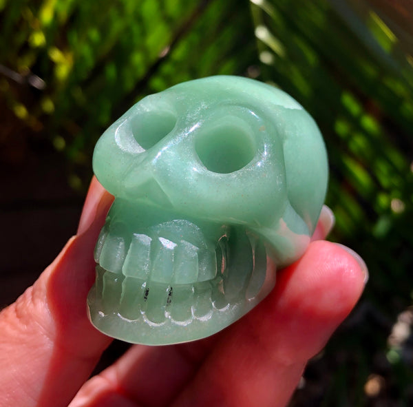 Green Aventurine Skull - Willow Tree Soul Gifts - 5