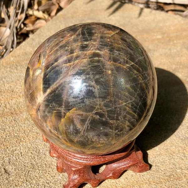 Black Moonstone Sphere - Willow Tree Soul Gifts - 7
