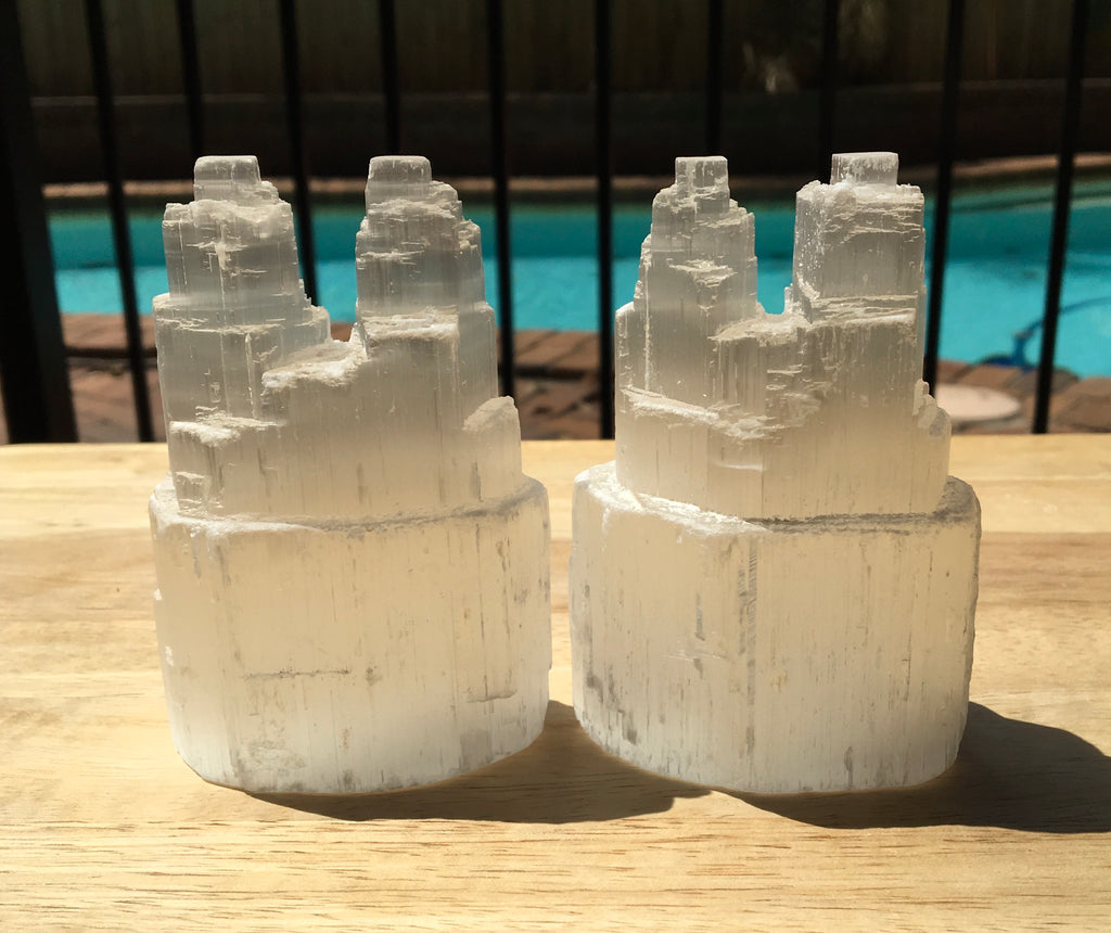 Selenite Twin Tower - Willow Tree Soul Gifts