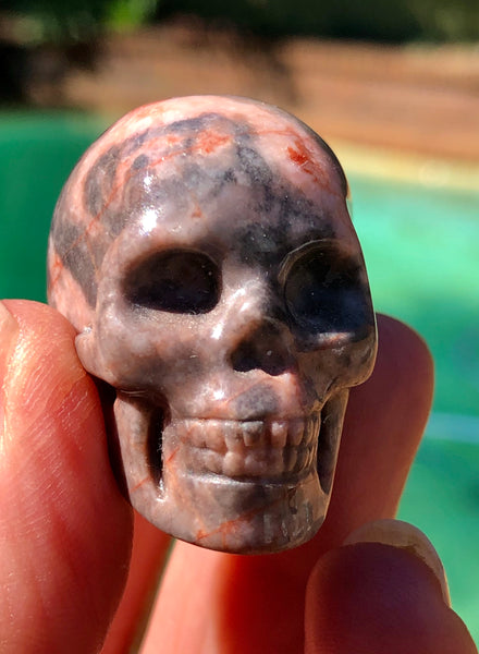 Rhodonite Skull - Willow Tree Soul Gifts - 5
