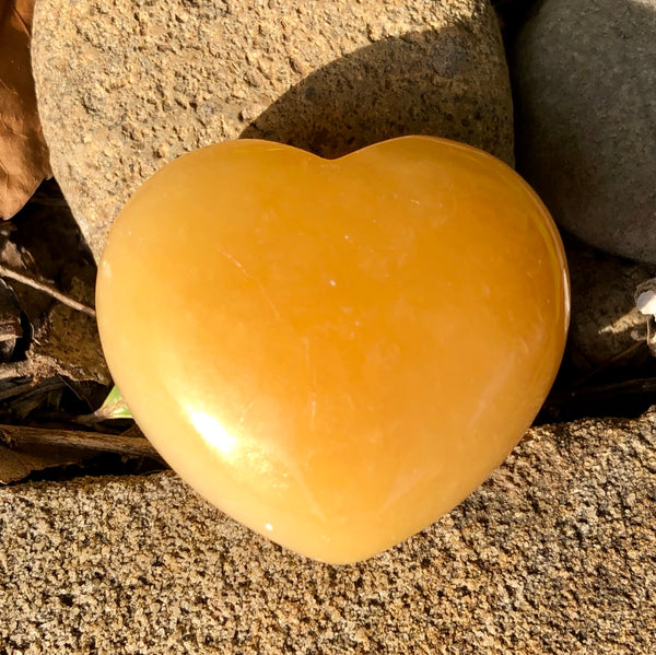 Orange Calcite Puffy Heart - Willow Tree Soul Gifts - 1