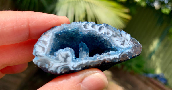 Blue Dyed Agate Occo Geode Pair - Willow Tree Soul Gifts - 2