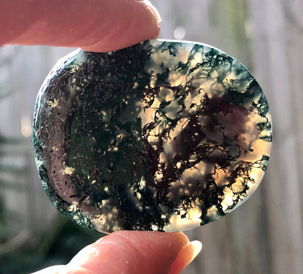 Moss Agate Palm Stone - Willow Tree Soul Gifts - 3