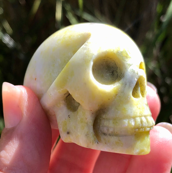 Yellow Serpentine Skull - Willow Tree Soul Gifts -  8