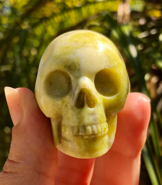 Yellow Serpentine Skull - Willow Tree Soul Gifts -  5