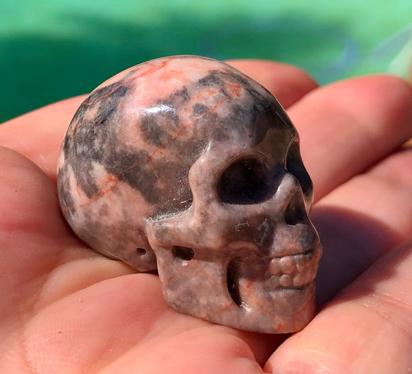 Rhodonite Skull - Willow Tree Soul Gifts - 6