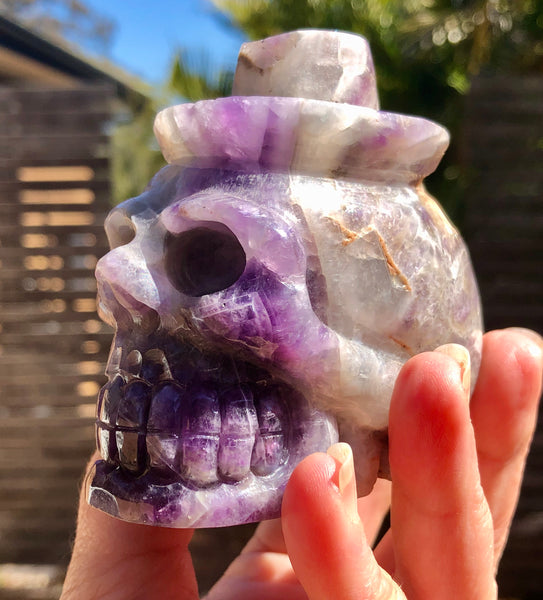 Chevron Amethyst Skull - Willow Tree Soul Gifts -  3